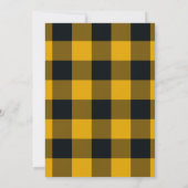 Geel Zwart Buffalo Plaid Sweet 16 Verjaardagsfeest Kaart (Achterkant)