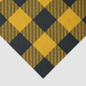 Geel & Zwart Buffel Geruit Rutige Plaid Tissuepapier (Detail)