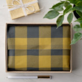 Geel & Zwart Buffel Geruit Rutige Plaid Tissuepapier (Geschenk)