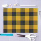 Geel & Zwart Buffel Geruit Rutige Plaid Tissuepapier (Craft)