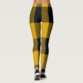 Geel & Zwart Buffel Plaid Geruit Leggings (Achterkant)