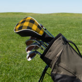 Geel & zwart buffelruitpatroon golfheadcover (Insitu)