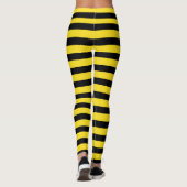 Geel & Zwart Bumble Bee Kostuum Halloween Streep Leggings (Achterkant)