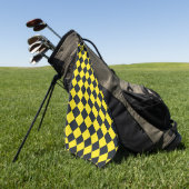Geel Zwart Checker Diamant Patroon Golfhanddoek (Groen)