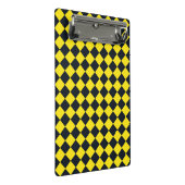 Geel Zwart Checker Diamant Patroon Mini Klembord (Schuin)