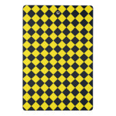Geel Zwart Checker Diamant Patroon Mini Klembord (Achterkant)