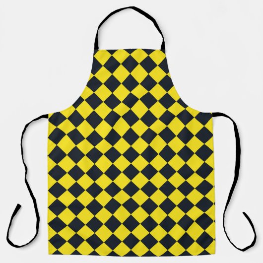 Geel Zwart Checker Diamant Patroon Schort (Voorkant)