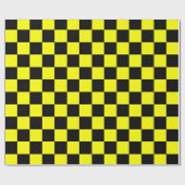 Geel Zwart Checker Patroon Wrapping Papier (Vlak)