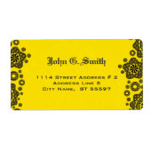 Geel & zwart cirkelpatroon ontwerp etiket (Voorkant)