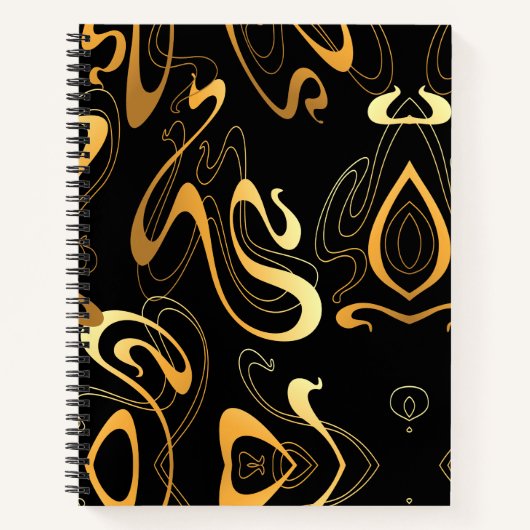 Geel & Zwart Classic Abstract Notitieboek (Voorkant)