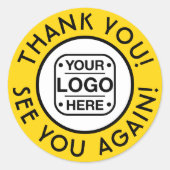 Geel & Zwart Custom Bedankt Sticker met Logo (Voorkant)