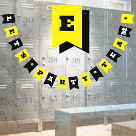 Geel/Zwart Douanepartij of het Gebeurtenisnaam Vlaggetjes