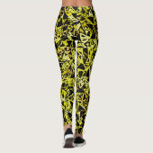 Geel Zwart Driehoek Patroon Leggings (Achterkant)