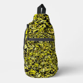 Geel Zwart Driehoek Patroon Sling Bag (Voorkant)