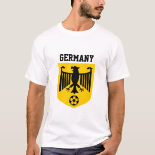Geel Zwart Duitsland Wapen Voetbal T-shirt