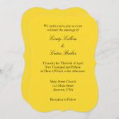 Geel Zwart Eenvoudige Trouw Uitnodiging (Voorkant / Achterkant)