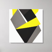 Geel, zwart en grijs 3D Abstract Canvas Afdruk (Voorkant)