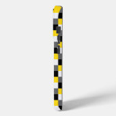 Geel, zwart en grijs kleurcombinatie met naam Case-Mate iPhone case (Achterkant / Links)