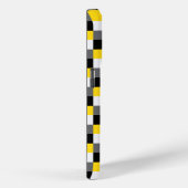 Geel, zwart en grijs kleurcombinatie met naam Case-Mate iPhone case (Achterkant / Rechts)
