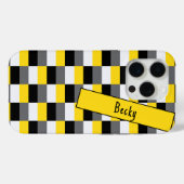 Geel, zwart en grijs kleurcombinatie met naam Case-Mate iPhone case (Achterkant (horizontaal))