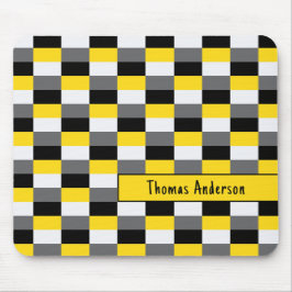 Geel, zwart en grijs kleurencombinatie muismat