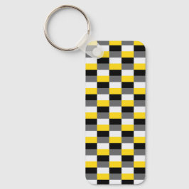 Geel, Zwart en Grijs Kleurencombinatie Sleutelhanger