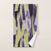 Geel zwart en Paars Abstract Bad Handdoek (Handdoek)