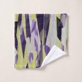 Geel zwart en Paars Abstract Bad Handdoek (Wasdoekje)
