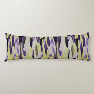 Geel zwart en Paars Abstract Lichaamskussen