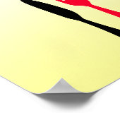 Geel, zwart en rood eteken voor keuken poster (Hoek)