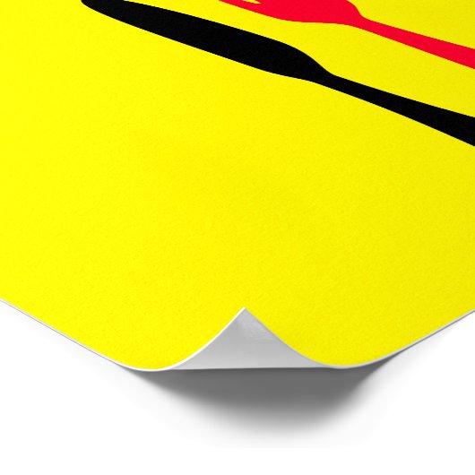 Geel, zwart en rood eteken voor keuken poster (Hoek)