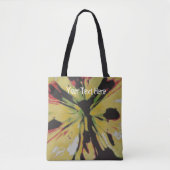 Geel zwart en rood modern abstract bloemen tote bag (Voorkant)