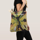 Geel zwart en rood modern abstract bloemen tote bag (Dichtbij)