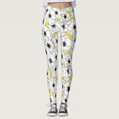 Geel, zwart en wit annemonventilator leggings (Voorkant)