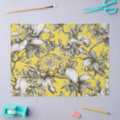  geel, zwart en wit bloemen decoupage tissuepapier (Craft)