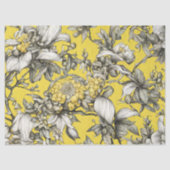 geel, zwart en wit bloemen decoupage tissuepapier (Voorkant)
