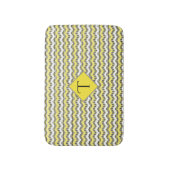 Geel, zwart en wit Chevron, aangepast monogram Badmat (Voorkant Verticaal)
