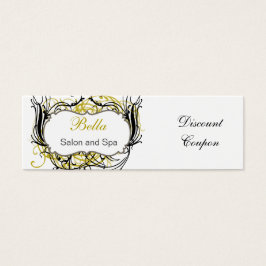 geel, zwart en wit Chic-kortingsformulier Mini Visitekaartjes