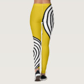Geel, zwart en wit gestripte Leggings (Achterkant)