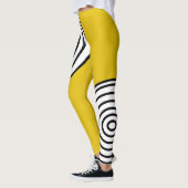 Geel, zwart en wit gestripte Leggings (Links)