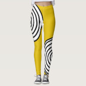 Geel, zwart en wit gestripte Leggings (Voorkant)