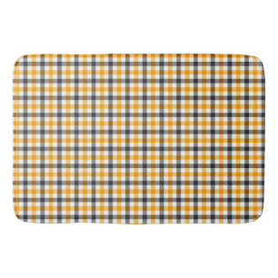 Geel Zwart en Wit Gingham Karo Badmat