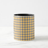 Geel Zwart en Wit Gingham Karo Mok (Midden)