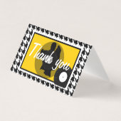 Geel, zwart en wit, ingecheckt thema jaren '50 bed kaart (Voorkant)