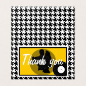 Geel, zwart en wit, ingecheckt thema jaren '50 bed kaart (Buitenkant ongevouwen)