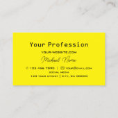 Geel, zwart en wit, modern visitekaartje (Achterkant)