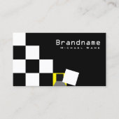 Geel, zwart en wit, modern visitekaartje (Voorkant)