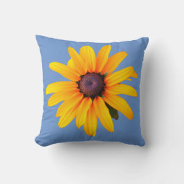 Geel Zwart-Eyed Susan Bloem Blauw Lente Zomer Kussen