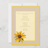 Geel Zwart Eyed Susan Bloem Eenvoudige Bruiloft Kaart (Achterkant)