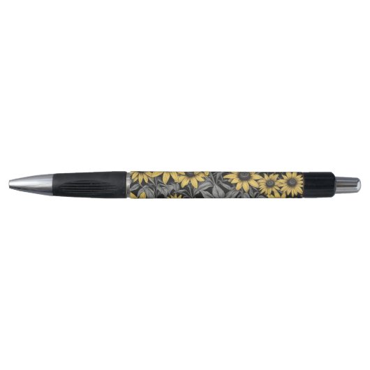 Geel Zwart-Eyed Susan bloem patroon Pen (Voorkant)